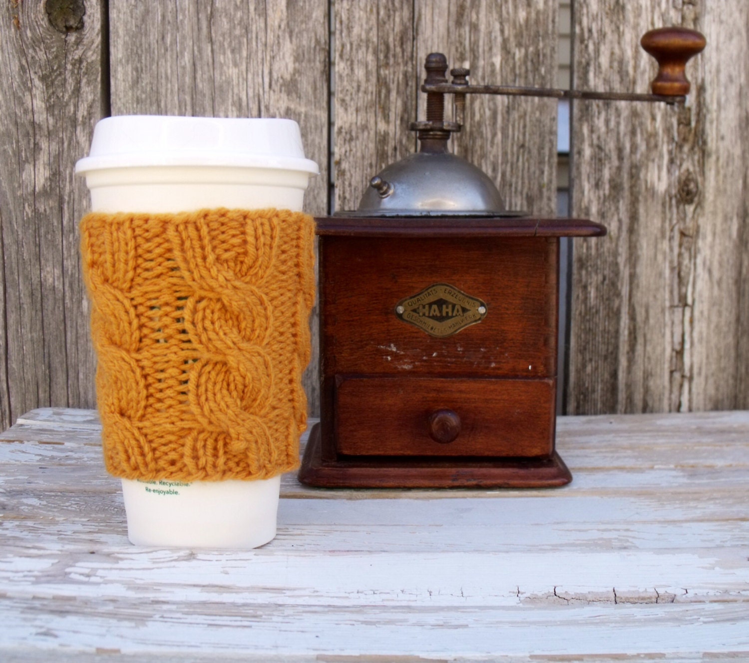 Download Coffee Cup Sleeve Coffee Mug Cozy Cable Knit Coffee by ... Yellowimages Mockups