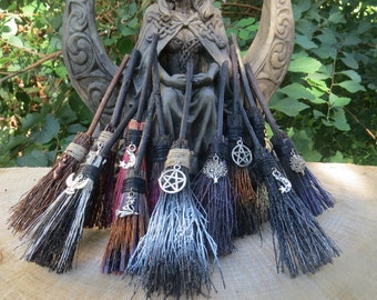 Altar Broom, MINI Witches Altar Broom, Travelling Protection, Mini Broom for Small Altar, Witchcraft, Wicca, Rear View Mirror Witch Broom