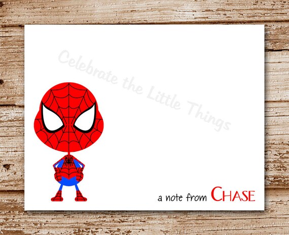 Set of 8 Superhero Notecards, Note Cards | Personalized Stationery | Thank You Cards Il_570xn