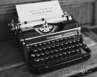 Alternative Guest Signing Book Album Board, Typewriter Print, Customize Message, Date and Names Print, Personalised, Unique Gift, Love Story