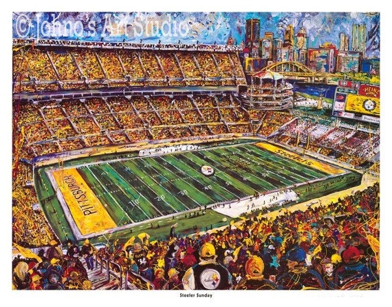 Pittsburgh Steelers Football painting Heinz Field Print