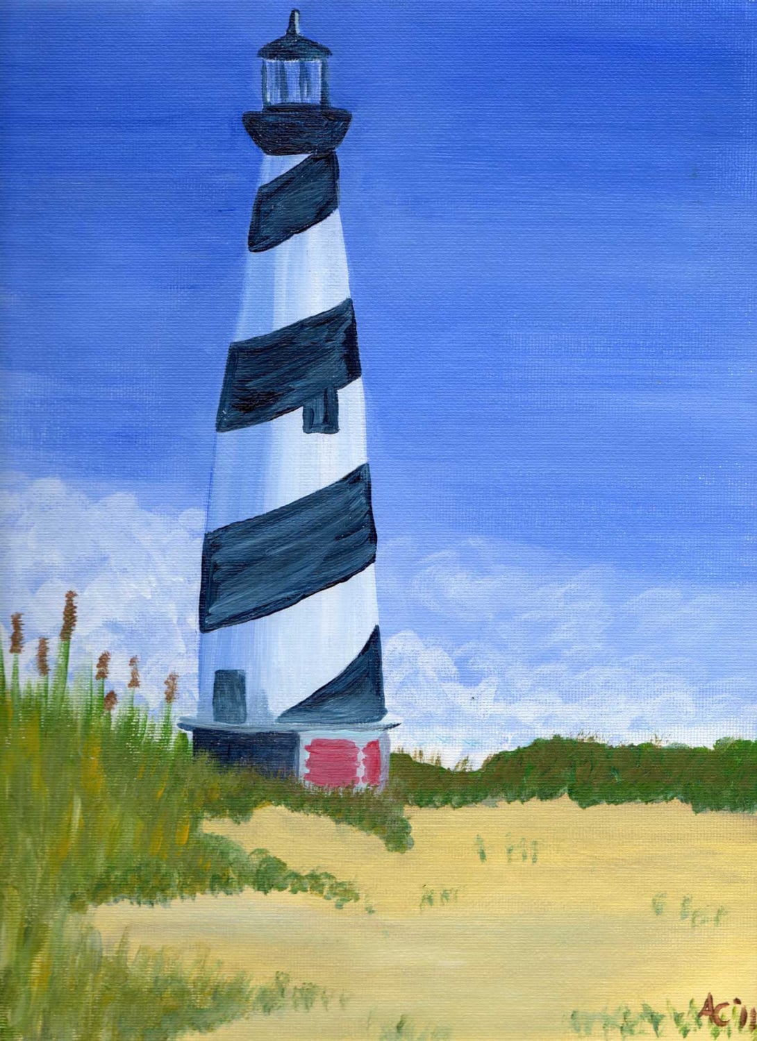 Lighthouse Acrylic Landscape Painting