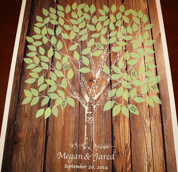 Wood Guestbook Wedding Tree Guest Book on Wedding Tree Poster