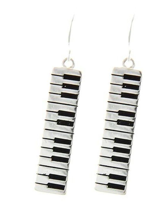 Keyboard Earrings - Piano Earrings - Musical Piano Keyboard Metal Dangle Earrings