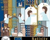 Nativity Christmas Clip Art Digital Clipart Christmas Paper Nativity Clipart Christmas Cards Digital Scrapbook Kit Gift Tags Gift Wrap Sale Il_170x135