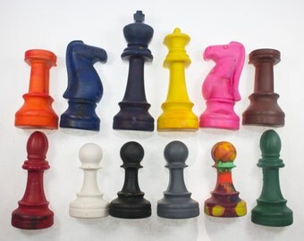 Chess Piece Crayons - chess tournament, games, strategy, large crayons, knight, king, rook, pawn, party favor, school supply, back to school