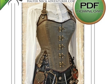 Unique Corset Sewing Pattern. Pdf Steampunk Corset. Home Print on USA letter / A4 plus size Large