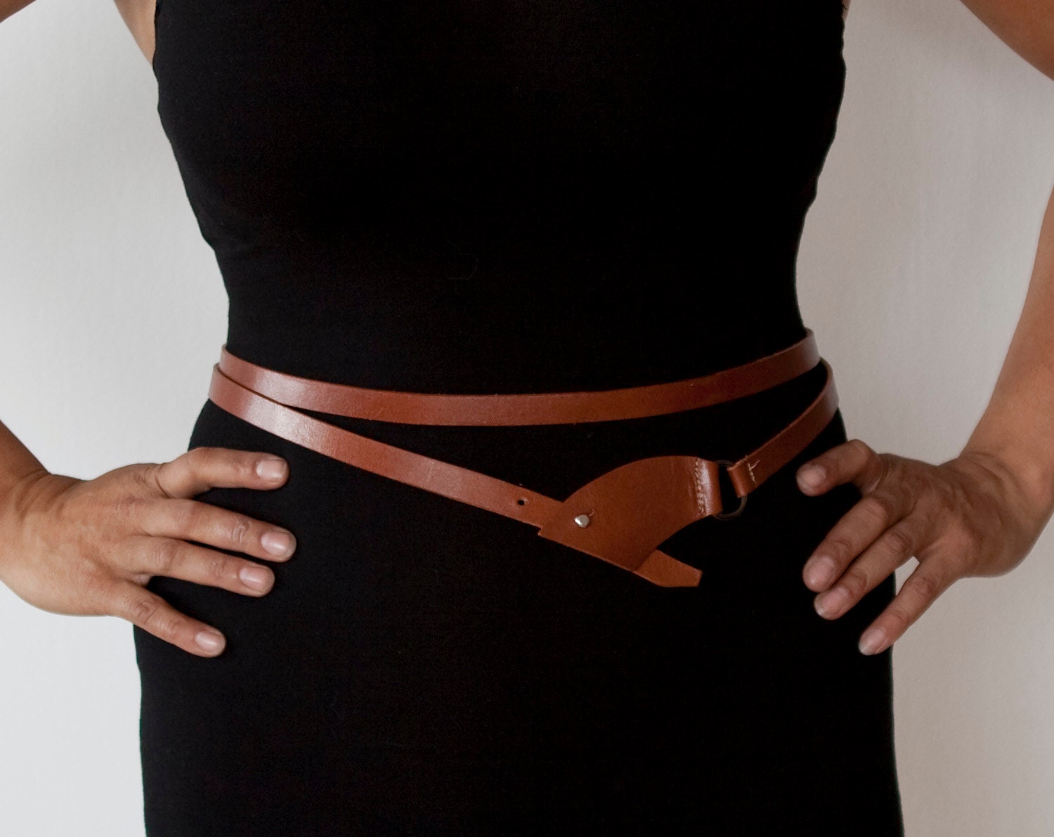 Double Wrap Brown Leather Belt the Chica