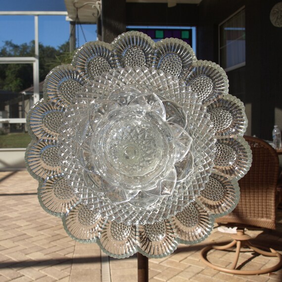 Federal Petal Deviled Egg Plate Crystal Depression Glass Plate