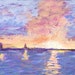 Original Painting Ocean Art Seascape Sunset Sky SFA