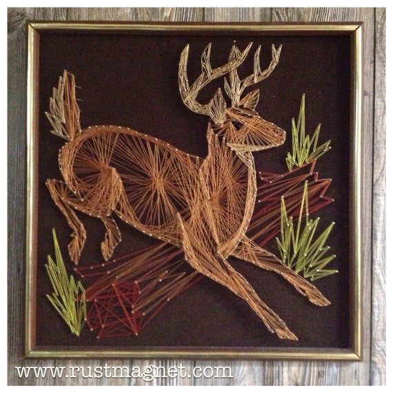 Items similar to Vintage Deer String Art on Etsy