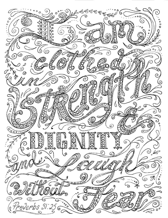 Instant Download Coloring page Scripture Art to color and