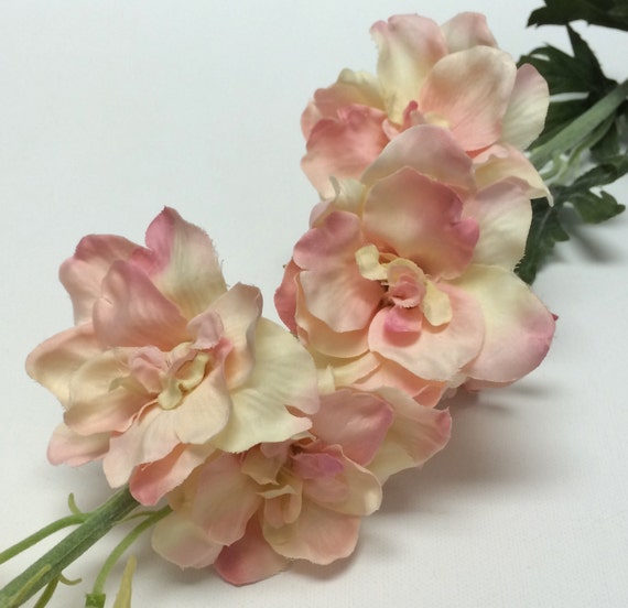 Artificial Flower Spray One PINK and CREAM by BlissfulSilks