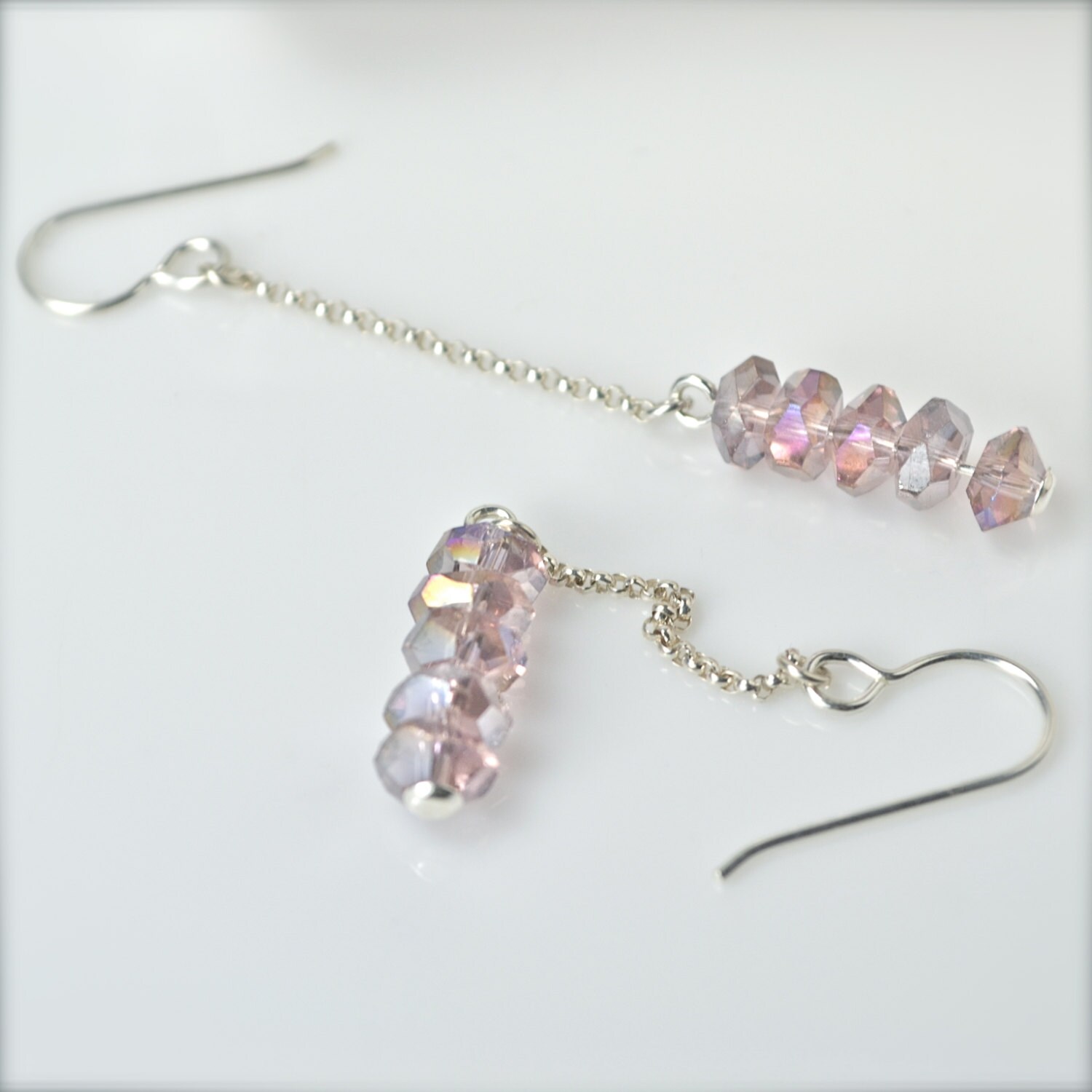 Pastel Purple Swarovski Crystal Earrings Lavender Jewelry