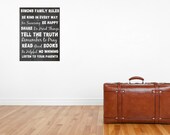 Completely Customized Family Name Wall Art & Family Rules size 16 x 20 inch Gallery Wrapped Canvas