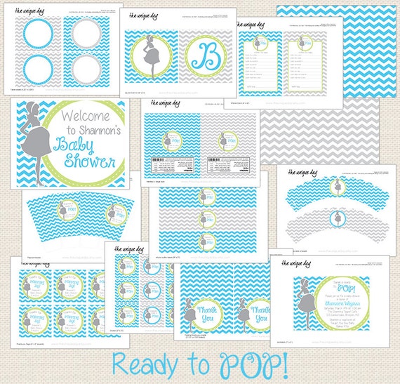 Printable Baby Shower party collection - Ready to Pop, about to pop Collection (boy/girl/neutral) // RTP- 01 Il_570xn