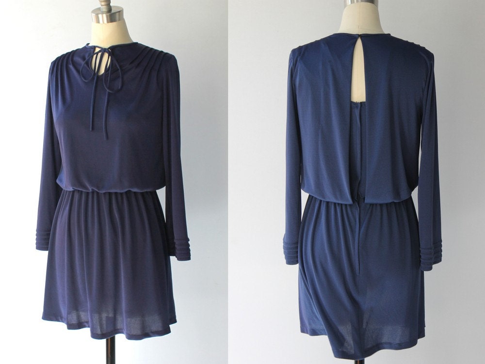 blue jersey dress long sleeve