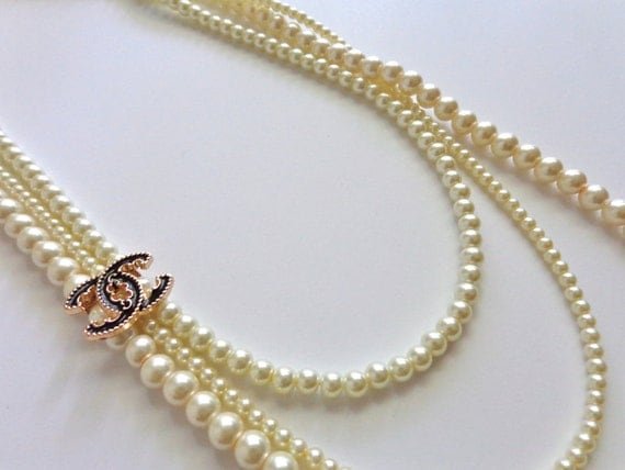 Chanel inspired Layered Pearl Necklace