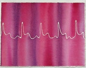 Pink Heart Attack - original watercolor painting