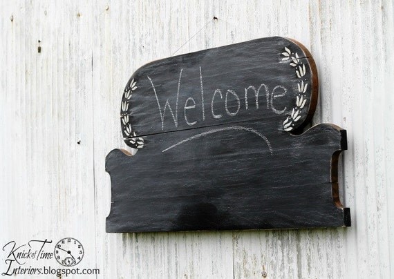 Antique Headboard Chalkboard - Repurposed Wall Chalkboard Sign