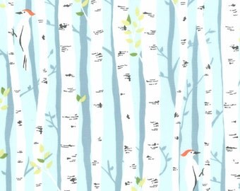 Birch Forest in Aqua PS-5345 - BACKYARD BABY - Michael Miller Fabrics - By the Yard