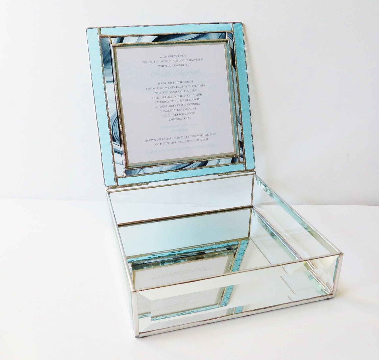 Stained Glass Keepsake Memory Box Bat Mitzvah by GaleazGlass