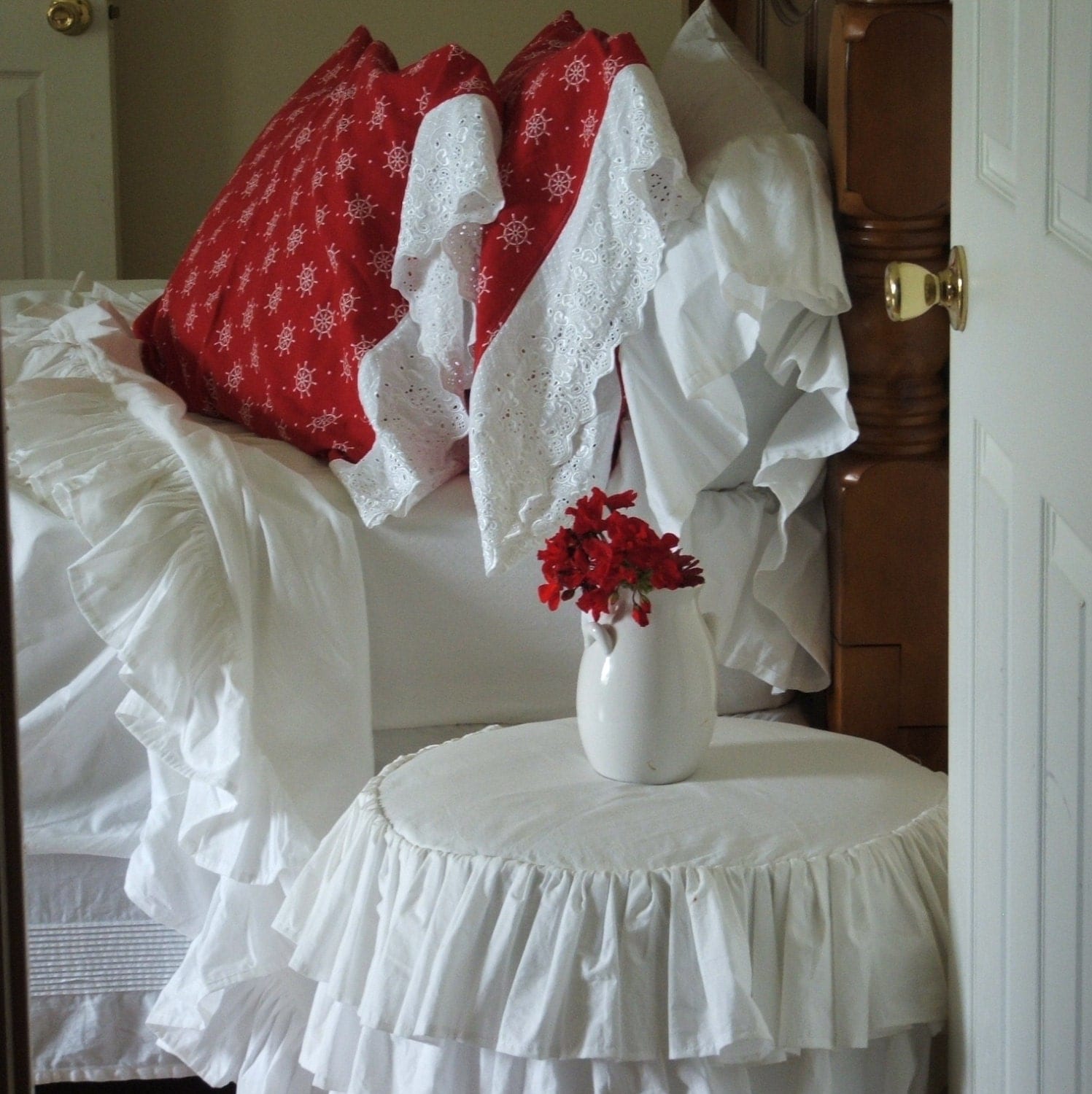 shabby chic pillowcases by MyThymeCreations on Etsy