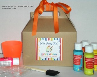 Kids Art Party favor box / Kids paint party favor / Painting favor box - Set of 6