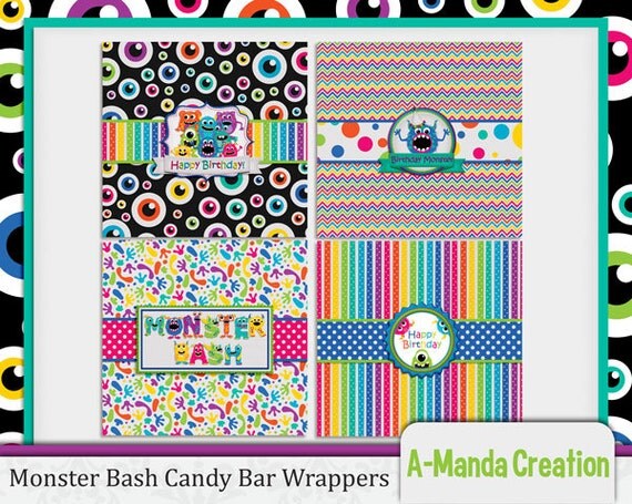 Monster Bash Printable Candy Bar Wrappers Il_570xn