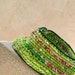 Recycled fabrics apple green and red red large OOAK crochet basket