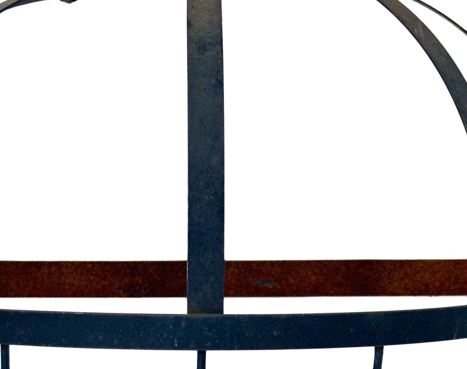 Vintage Half Moon Pot Rack Wrought Iron Wall Hanging Kitchen