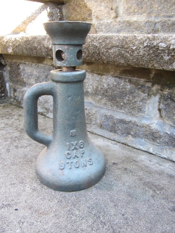 Antique vintage Bottle Screw Jack stand by WestofChelsea on Etsy