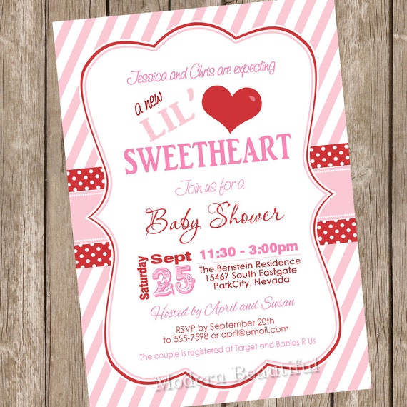 Valentine's Day Baby Shower Invitations 4