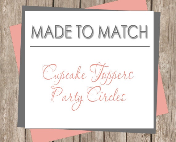 Printable Universal Circles/Squares for Cupcake Toppers - Made to Match (any design in our shop) Il_570xn