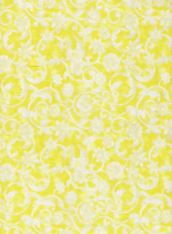 Items similar to Light Yellow Fabric Yellow Floral Fabric Yellow Yellow