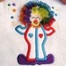 Clown / from circus set - single file - fringed edge - machine embroidery applique designs - 4x4 and 5x7