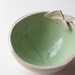50% seconds sale, small ceramic bowl, mint green and beige pottery dish, art bowl, serving bowl, sugar bowl, ring catcher