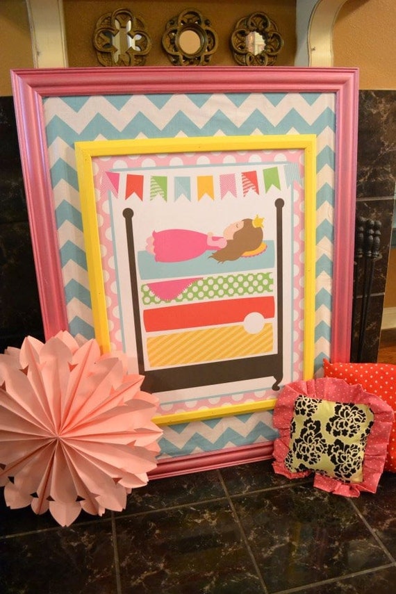 DIY, Princess and the Pea (pin the pea on the mattress) Poster Print Il_570xn
