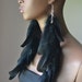 Long Black Feather Earrings, Black Feathers, Feather Jewelry