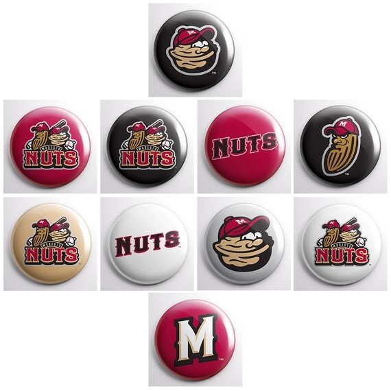 MODESTO NUTS baseball pinback buttons sports by SkippyDogDesigns