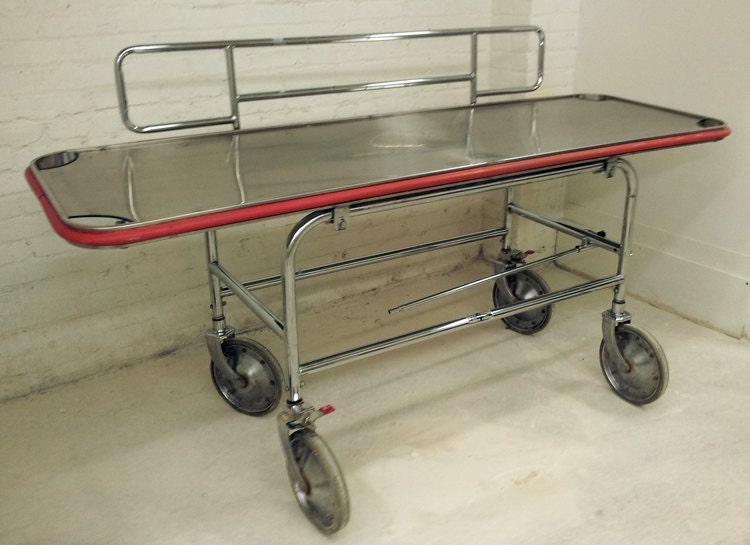 Vintage Circa 1950s Antique Hospital Gurney Made by Gendron
