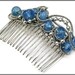 RESERVED - Hair comb - wrapped wire and blue glass beads - Wedding-Bridal-hair ornament