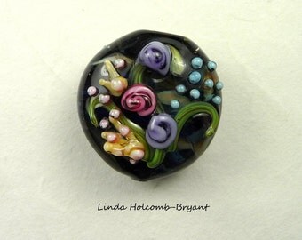 Flower Lampwork Glass Focal Bead