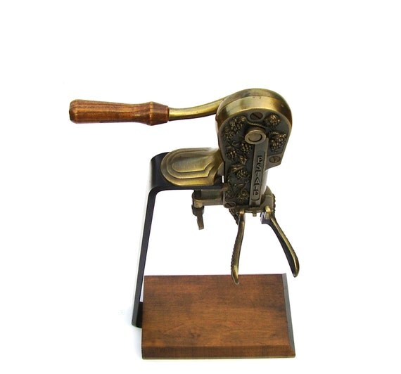 Vintage Rogar Wine Opener Brass Estate Standing Corkscrew