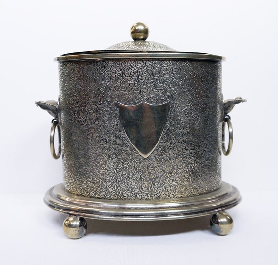 Antique Biscuit Barrel Silver Plated 1850s William Wheatcroft