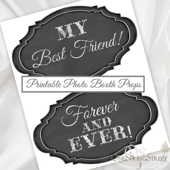 Items similar to BEST FRIEND FOREVER Chalkboard Photo Booth Prop Sign