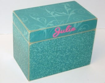 Personalized Recipe Box, 4x6 Recipe Box, 4 x 6 Custom Box, You Design It, Handmade Wooden Recipe Card Box, Wedding Guest Book Box