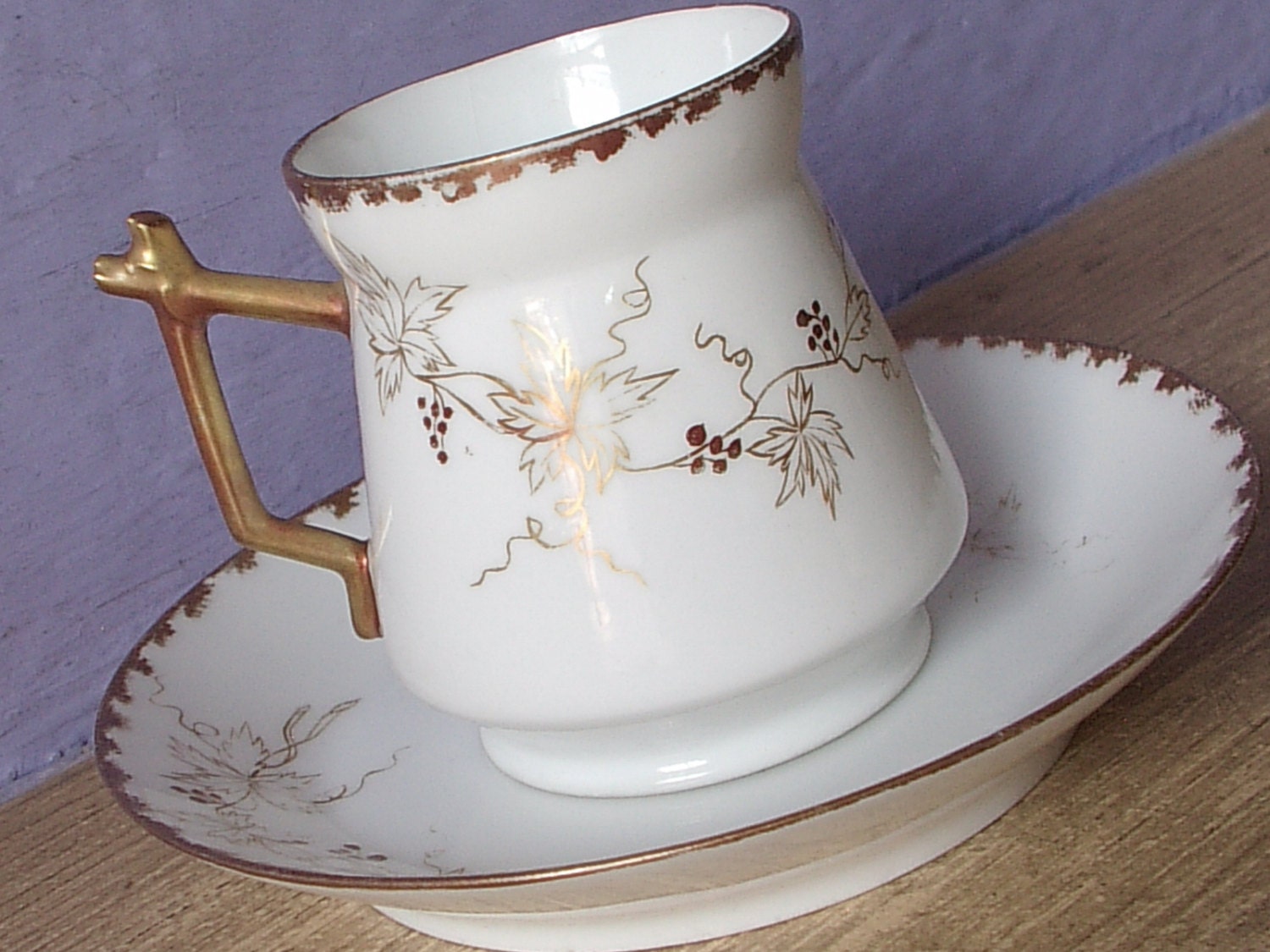 Antique 1880's Victorian tea cup and saucer hand by ShoponSherman