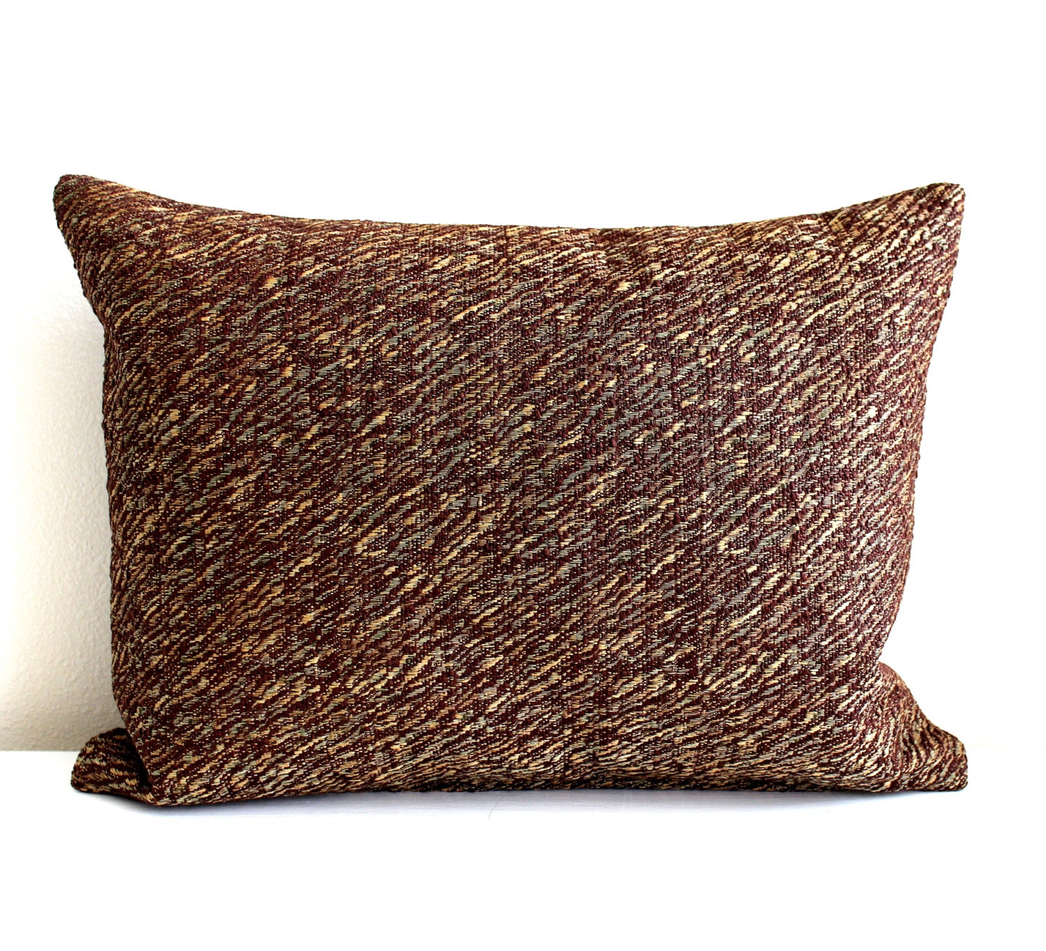 Lumbar Pillow Cover 12x16 Brown Pillow Textured Upholstery