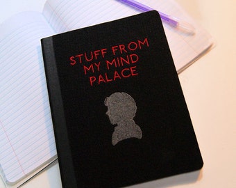 Sherlock Stuff from my Mind Palace - Embroidered Blank Journal Notebook MTCoffinz